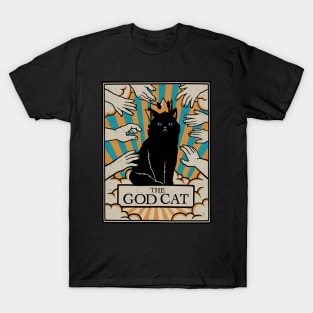 The God Black Cat Tarot Card by Tobe Fonseca T-Shirt